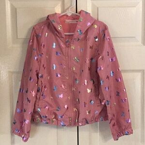 Young❤️Hearts Pink Butterfly Girls Hooded Jacket